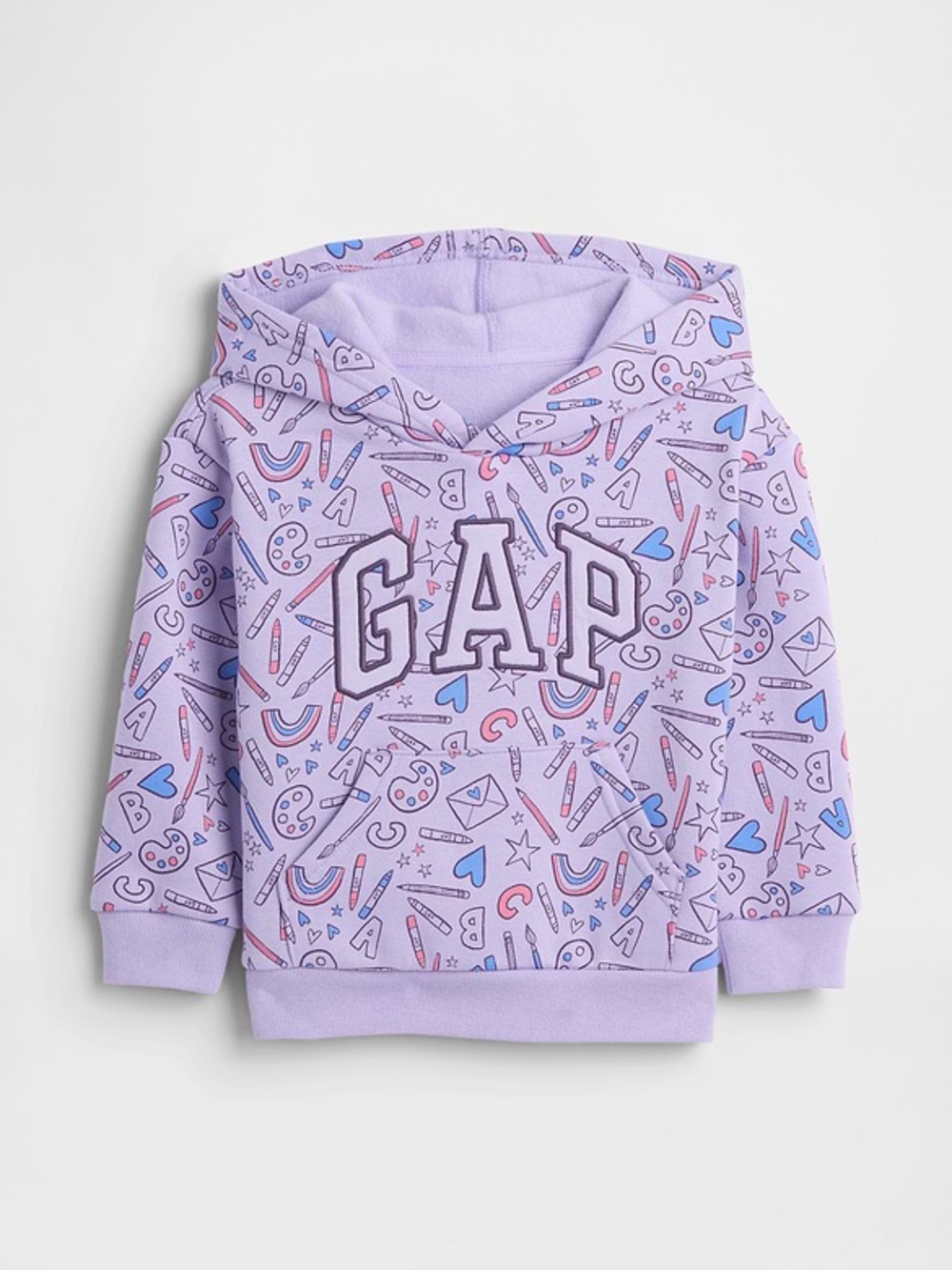 New 2 Years GAP babyGAP Relaxed Logo Graphic Hoodie Purple ABC School